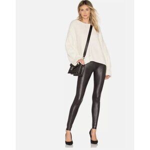 SPANX Faux Leather Leggings Women’s Small Black High Waisted Tummy Control